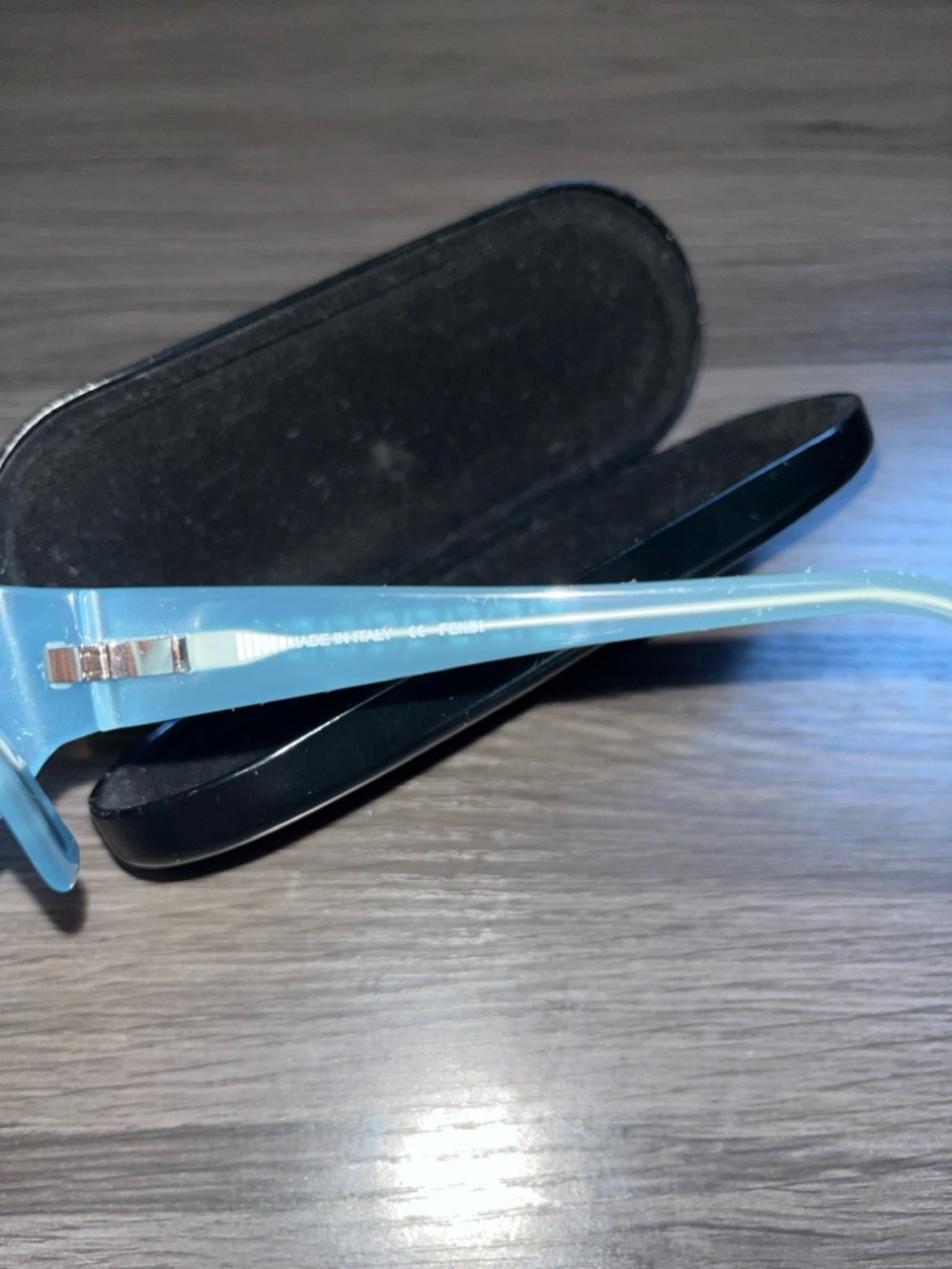 EUC Fendi Rectangular Women Blue with Glitter frame + case - Picture 8 of 10